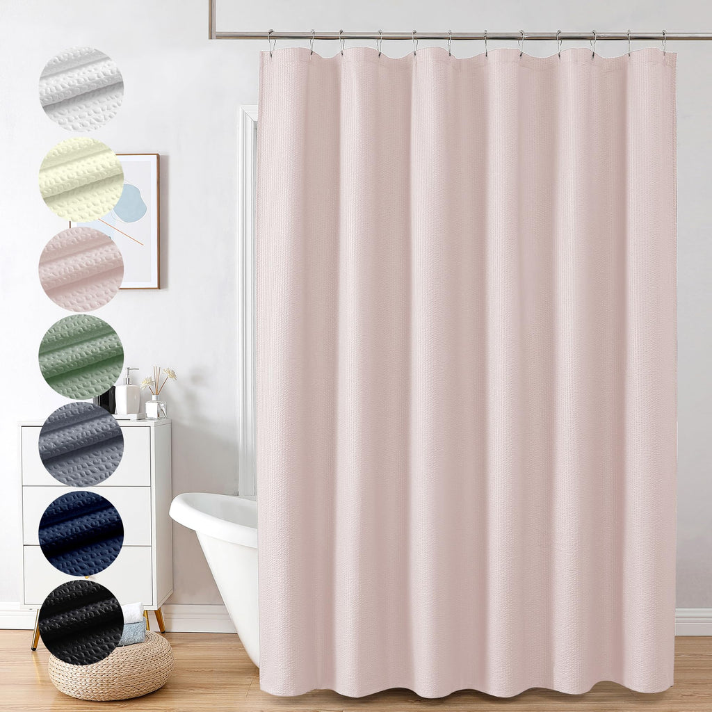 OVZME Berry Cute Shower Curtain, Embossed Textured Fabric Shower Curtain for Bathroom - Soft Cloth & Hotel Spa Luxury, Water Repellent, Machine Washable Shower Curtain, 72X72, Lemon Yellow
