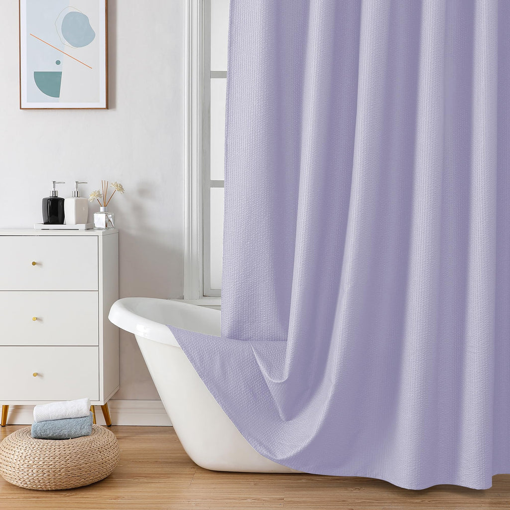 OVZME Berry Cute Shower Curtain, Embossed Textured Fabric Shower Curtain for Bathroom - Soft Cloth & Hotel Spa Luxury, Water Repellent, Machine Washable Shower Curtain, 72X72, Lemon Yellow