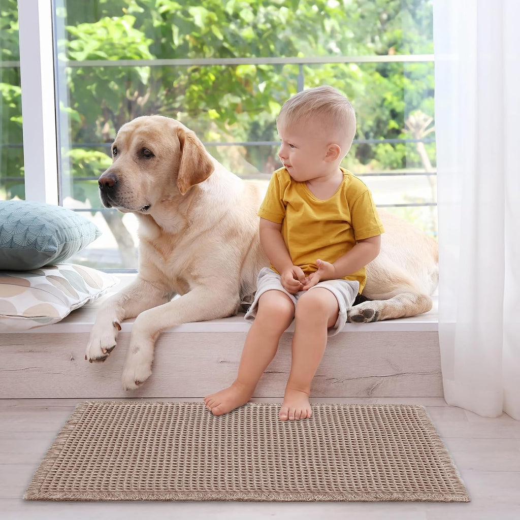 ZALL Waffle Bath Mat Boho Bathroom Mat Ultra Absorbent Non Slip 18x30 Tan