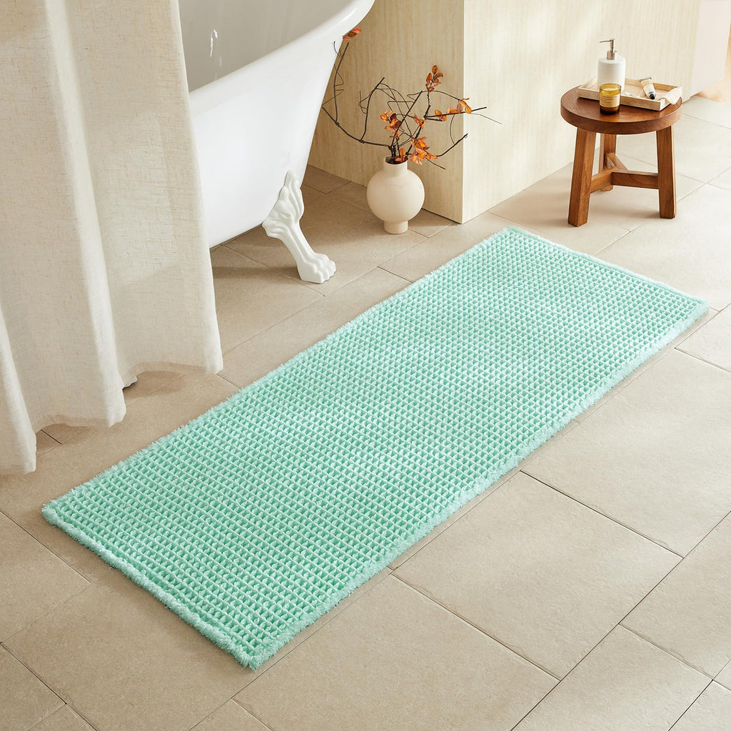 TYUU Waffle Bath Mat, Boho Bathroom Rugs Non Slip Washable, 30x20 Khaki