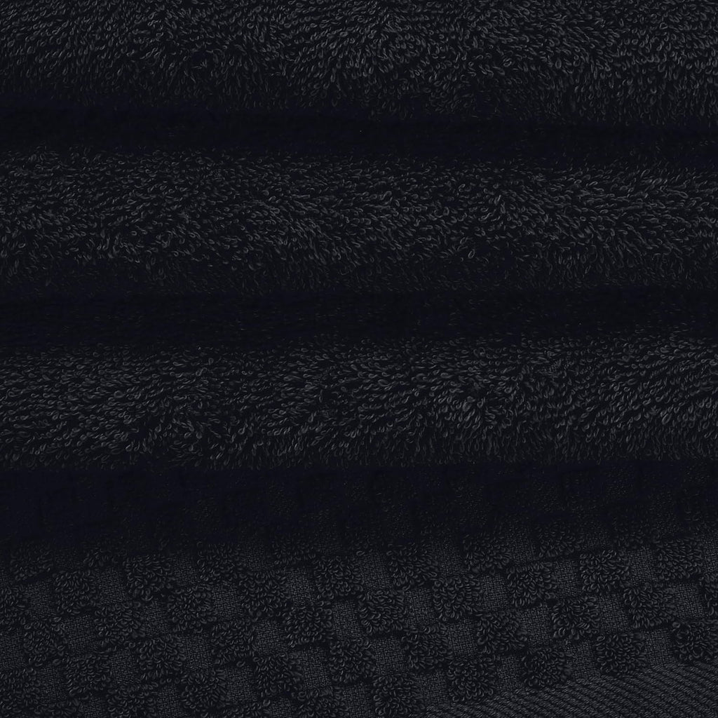 MyOwn Premium Cotton 6 Pack Towel Set for Bathroom, Contains 2 Bath Towels 28x55 inch, 2 Hand Towels 16x24 inch & 2 Wash Coths 12x12 inch, Ideal Everyday use, Compact & Lightweight - Black