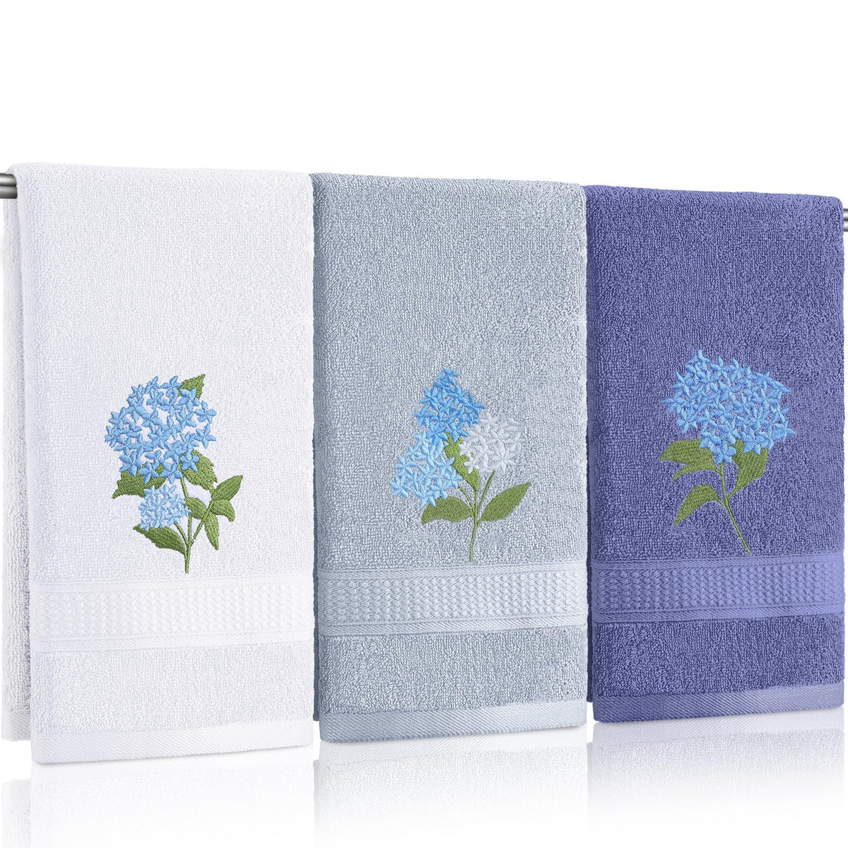 Tingjoo 3 Pcs Eucalyptus Leaves Hand Towels Farmhouse Fingertip Bath Towels