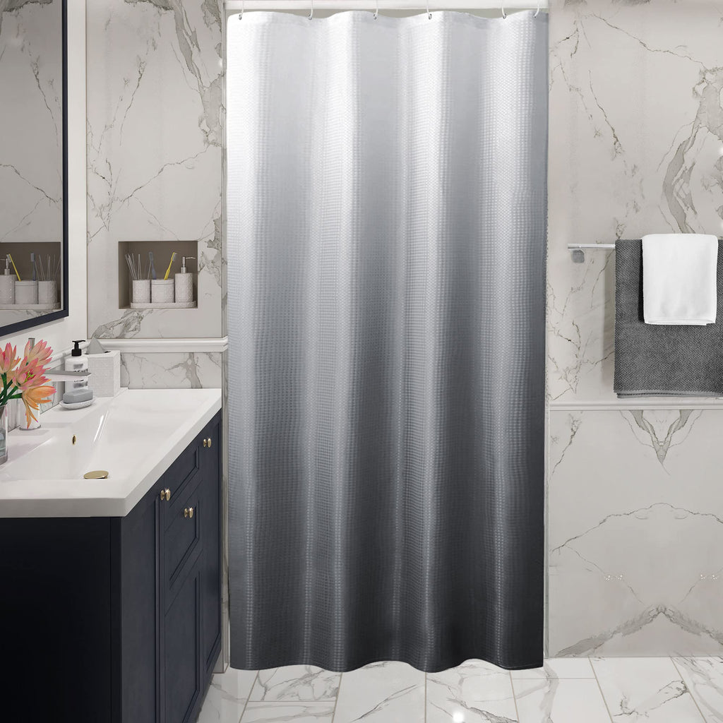 Gibelle Black Cloth-Textured Shower Curtain, Hotel Style, 72x72