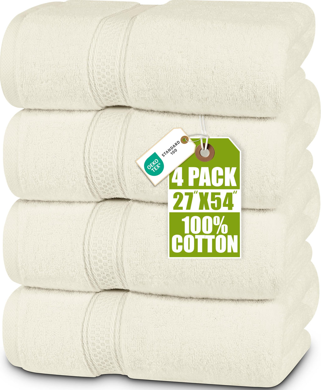 Utopia Towels 4 Pack Premium Bath Towels, 27x54 in, 600 GSM Cotton Grey