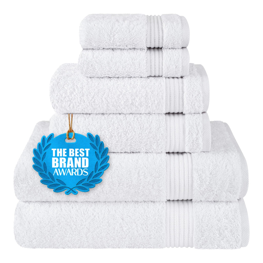 Cotton Paradise 100% Cotton Turkish Towel Set, Soft Absorbent Quick Dry, 6 Piece Towel Set, Navy Blue