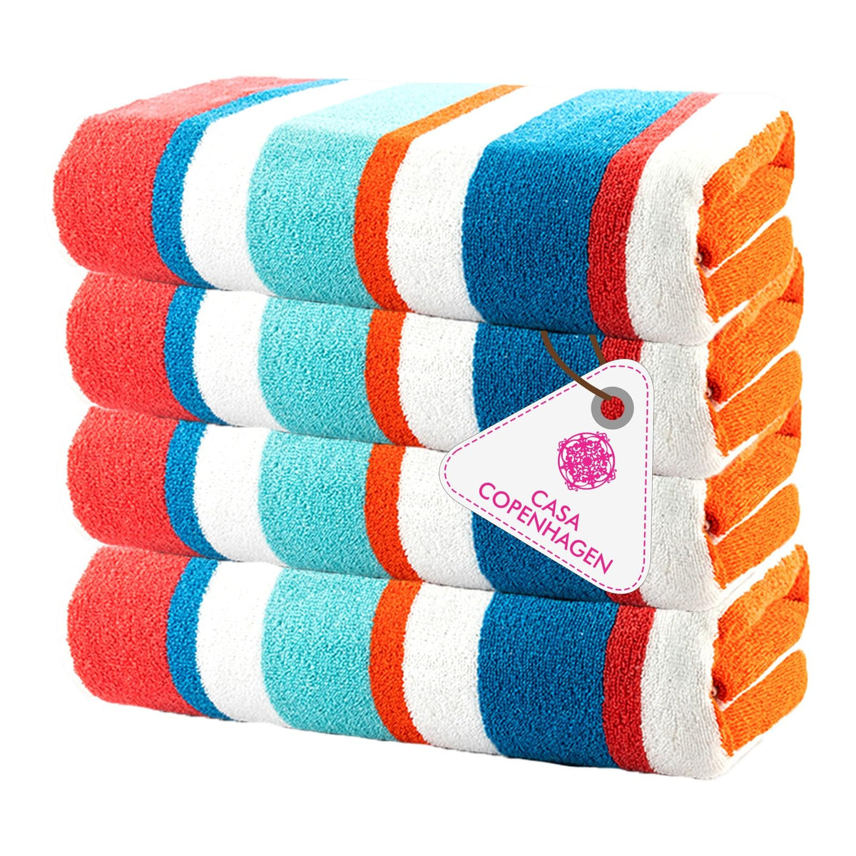 CASA COPENHAGEN 6pcs Bathroom Towel Gift Set, 600GSM, Dark Black