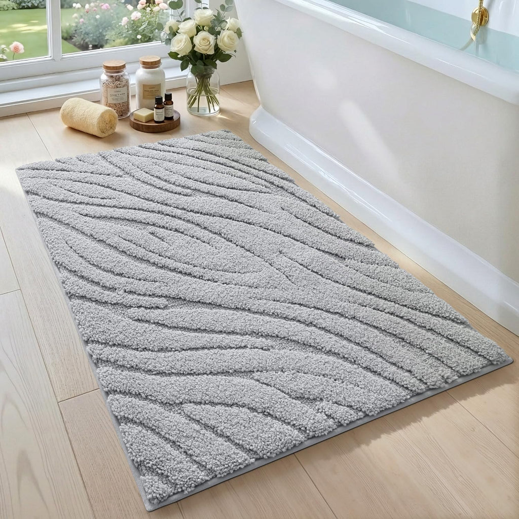 DEXI Bathroom Rugs Non Slip Washable, 36x24 Quick Dry Bath Mat, White