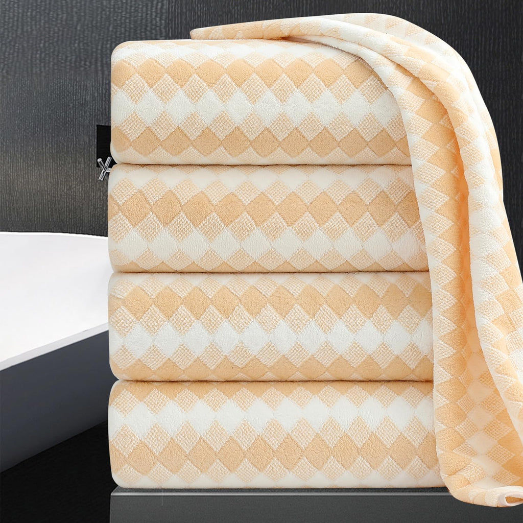 8 Piece Bathroom Towel Set Black White|2 Oversized Large Bath Towels Sheet,2 Hand Towels,4 Washcloths| 600GSM Soft Towel Set for Bathroom Hotel,Highly Absorbent Quick Dry Bath Towel Collections