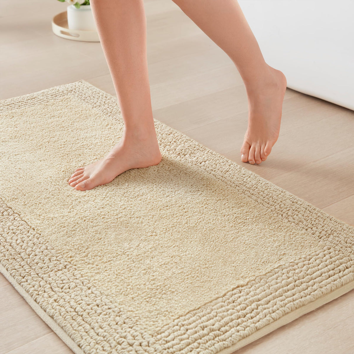 Madison Park Splendor Reversible 100% Cotton Bath Rug, 24 x 36, White
