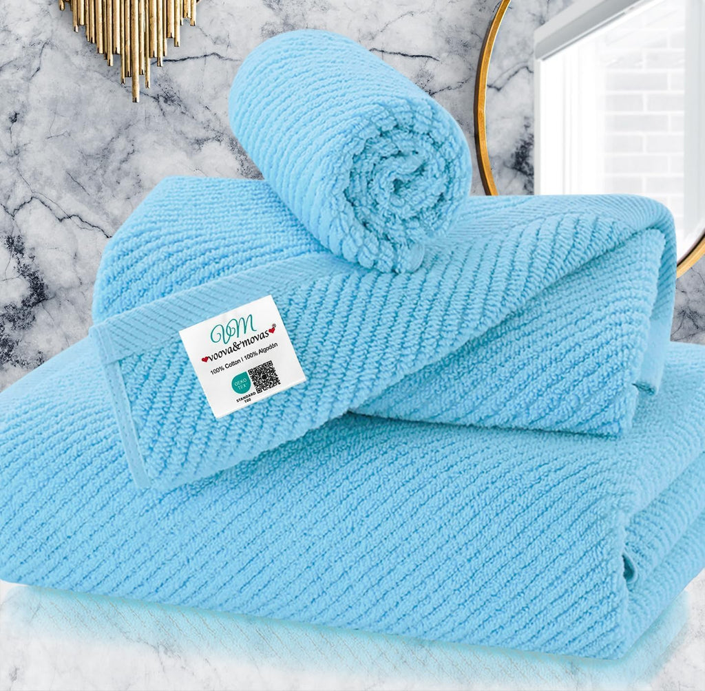 VOOVA & MOVAS Hand Towels for Barthroom, 18x28 in, Soft, Deep Turquoise