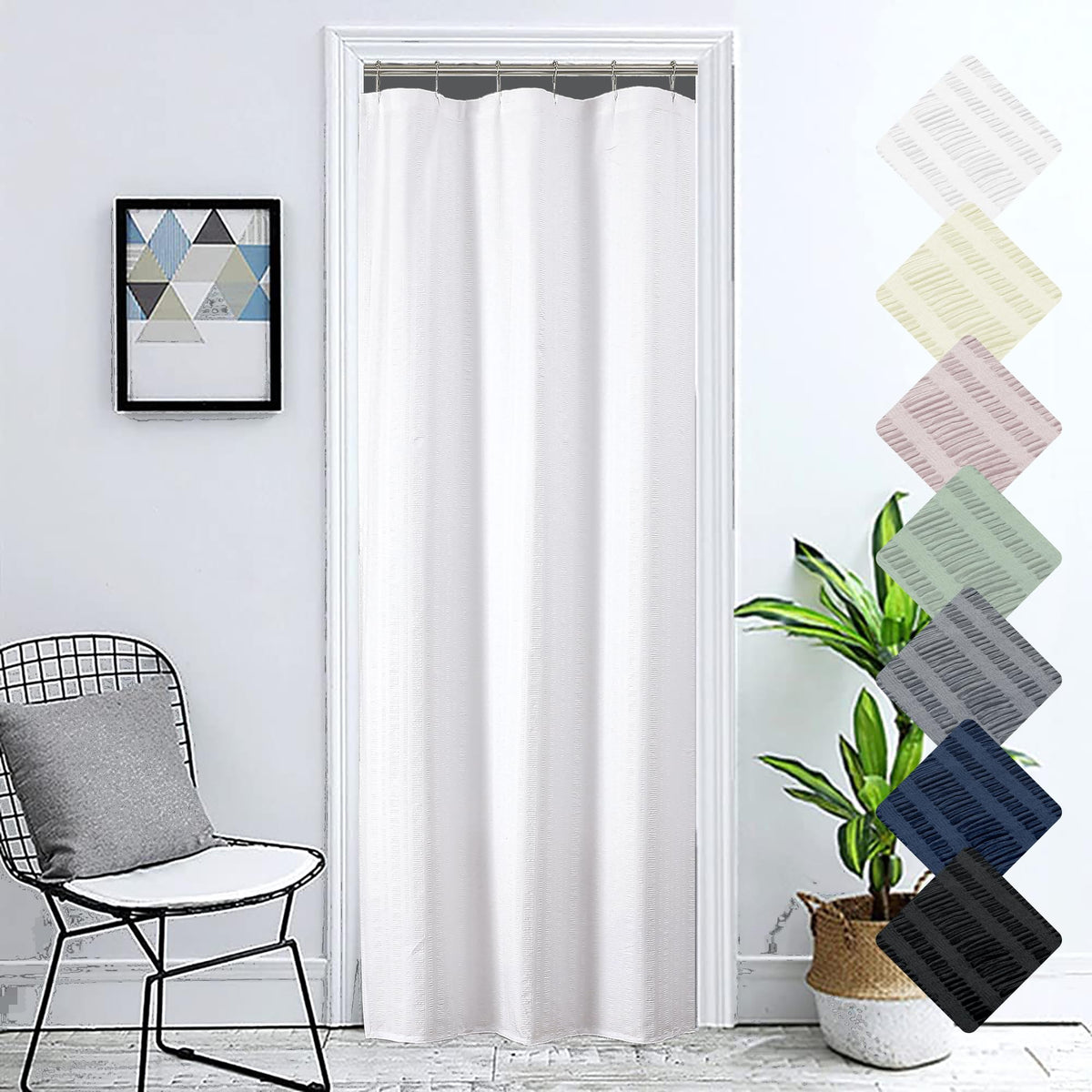 Aiyufeng Moga Navy Blue Fabric Shower Curtains for Bathroom - Blue Hotel Spa Polyester Cloth Bath Curtain with 12 Holes, 72x72, Machine Washable, Navy Blue