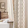 Nave Blue Boho Linen Shower Curtain,72" W x 72" L