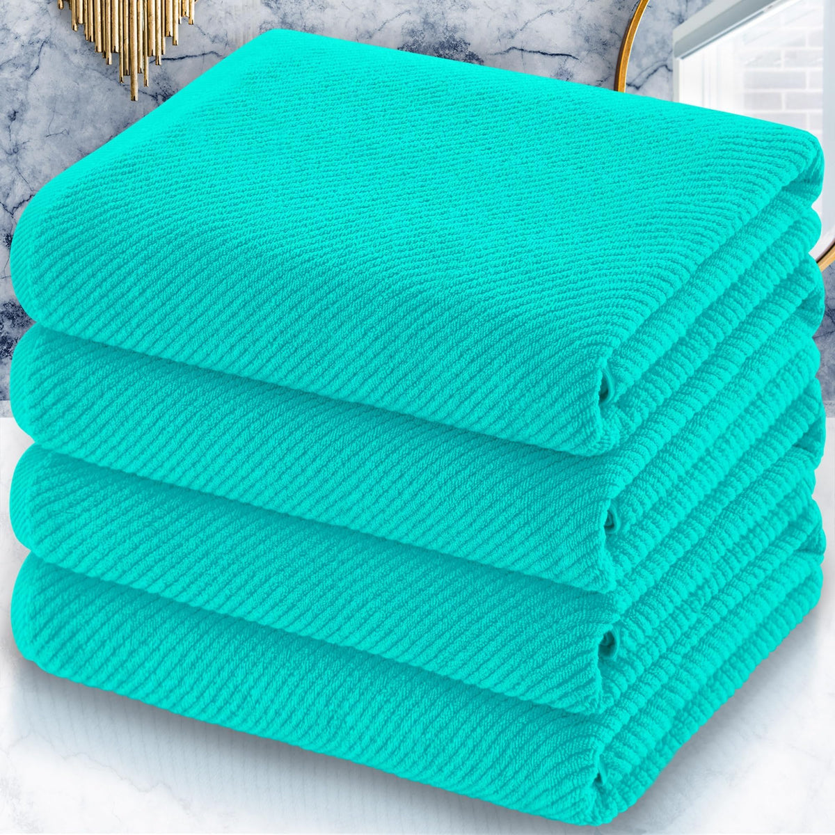 VOOVA & MOVAS Hand Towels for Barthroom, 18x28 in, Soft, Deep Turquoise