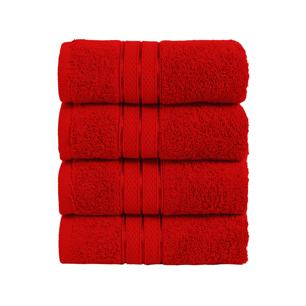 Elegant Comfort Luxury 6-Piece Towel Set, Premium Soft 100% Turkish Cotton, Three Line Popcorn Design 2 Bath Towels, 2 Hand Towels and 2 Washcloths Towel Set-Quick-Drying and Absorbent, Vibrant Orange