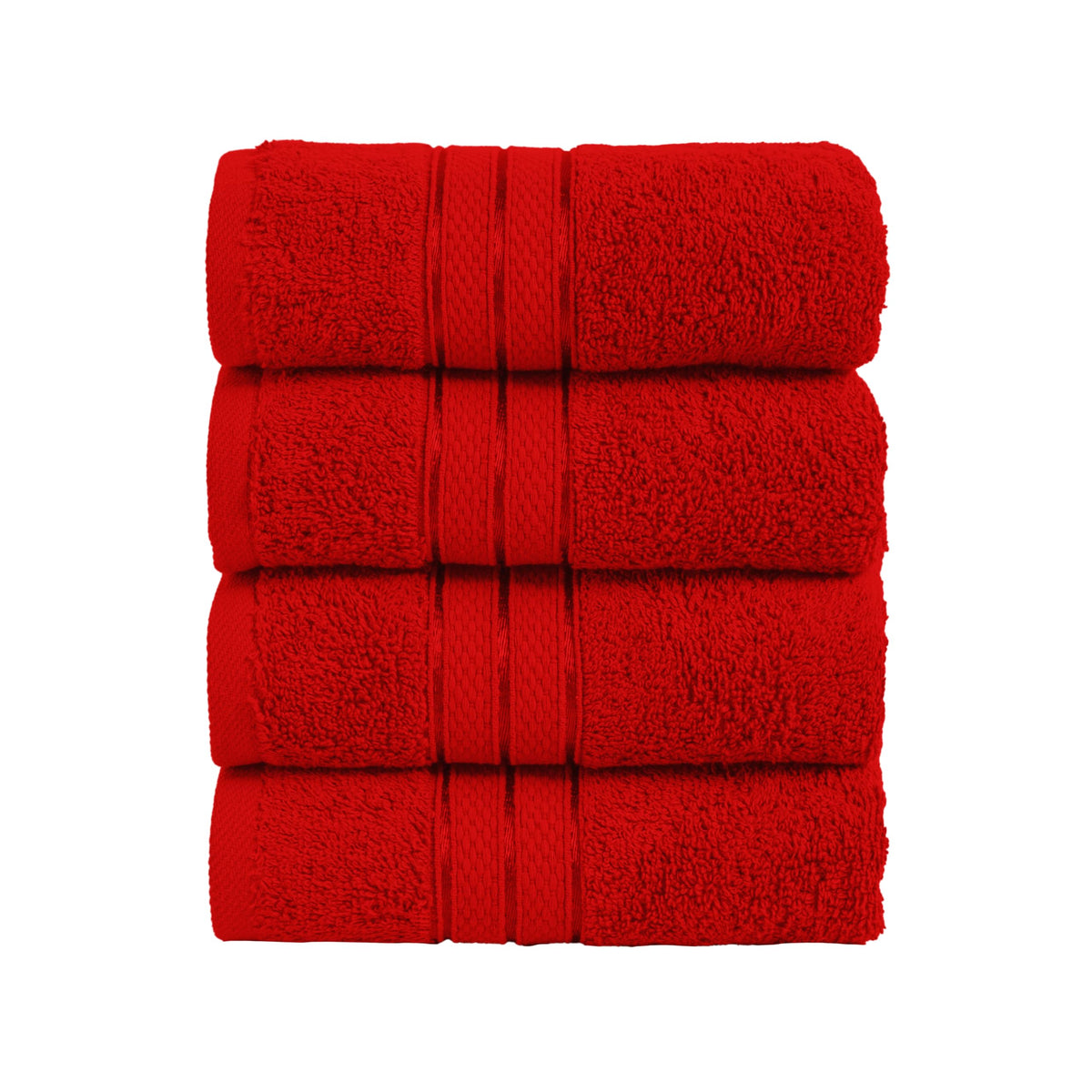Elegant Comfort Luxury 6-Piece Towel Set, Premium Soft 100% Turkish Cotton, Three Line Popcorn Design 2 Bath Towels, 2 Hand Towels and 2 Washcloths Towel Set-Quick-Drying and Absorbent, Vibrant Orange