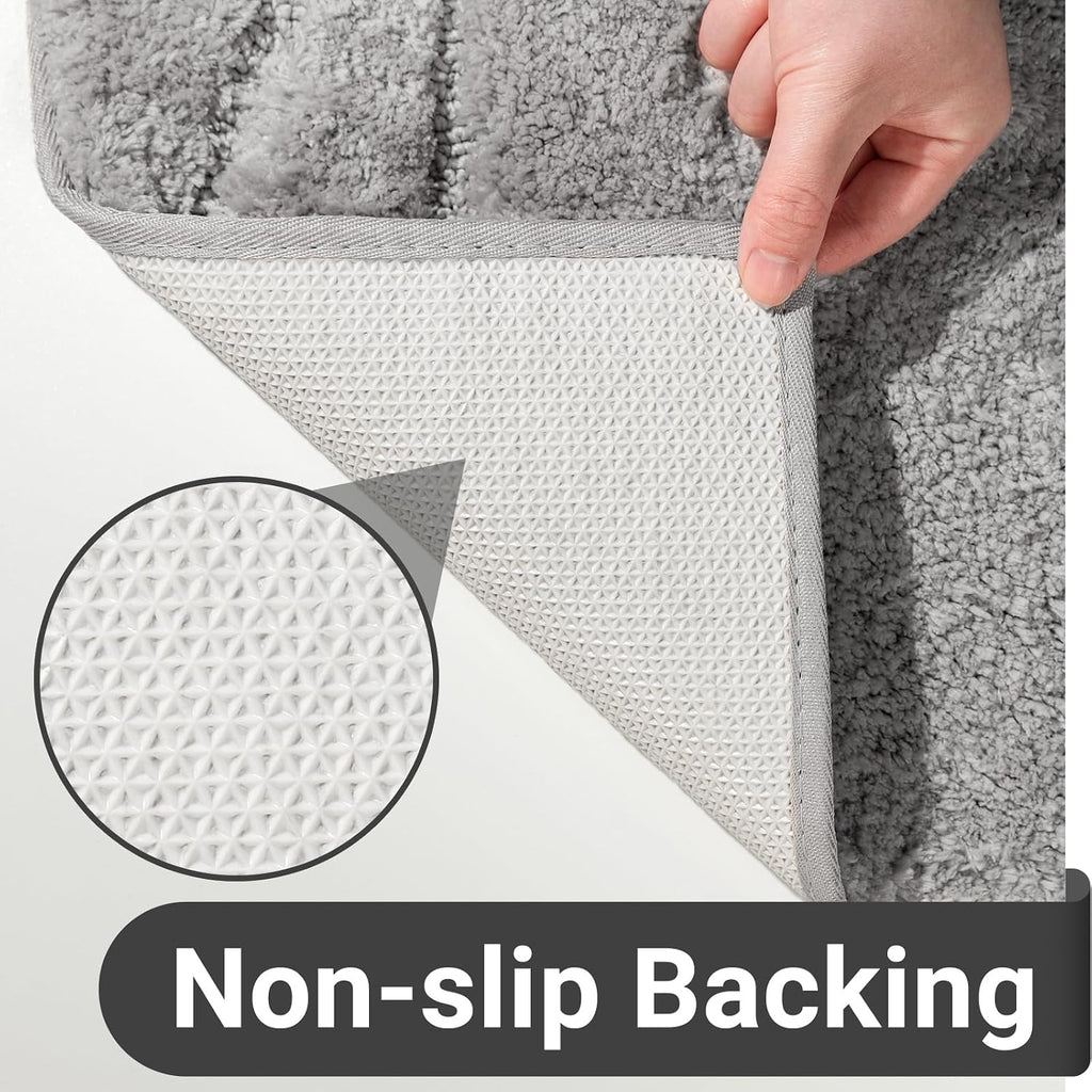 DEXDE Bathroom Rugs Runner 24x60 Long Non-Slip Bath Mats Floor Shower Gray