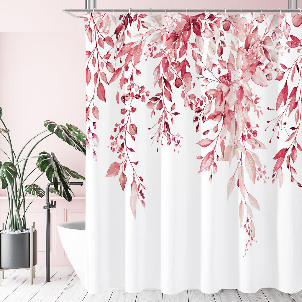 Gibelle Olive Green Eucalyptus Shower Curtain, Floral Print, 72x72