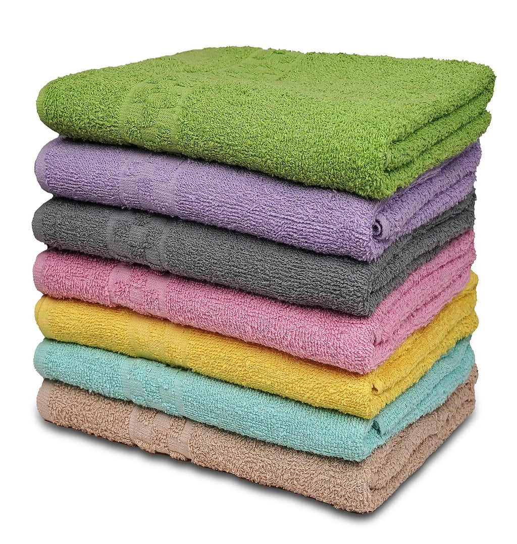 ZUPERIA 7-Pack Bath Towels - 30" x 54" - Ultra Soft 100% Cotton Large Bath Towels- Highly Absorbent for Bathroom, Pool, Gym, Spa, and Hotel Use (Colors Variety)