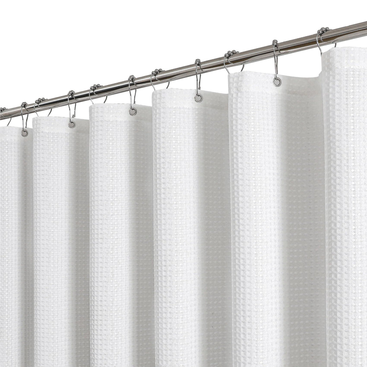 256GSM Grey Waffle Textured Shower Curtain, 72x72 Inch