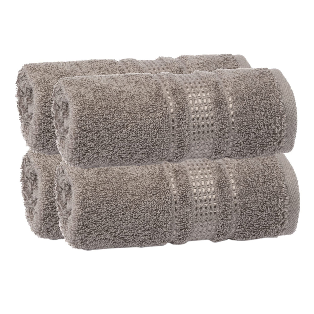 Melissa Linen Fingertip Towels 4 Pack, Aqua Green (Light Teal/Seafoam), 100% Turkish Cotton, Small Hand Towels for Face and Guest Bathroom, 12 x 18 in, Soft, Absorbent, Quick Dry, 550 GSM