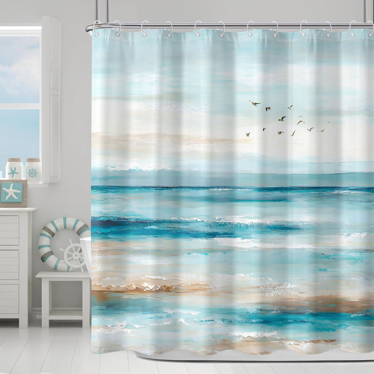 Accnicc Funny Octopus Shower Curtain Cute Boho Coastal Matisse Shower Curtains for Bathroom Green Tropical Plants Pink Decorative Unique Waterproof Fabric Bath Curtain Decor 72 X 72 Inches