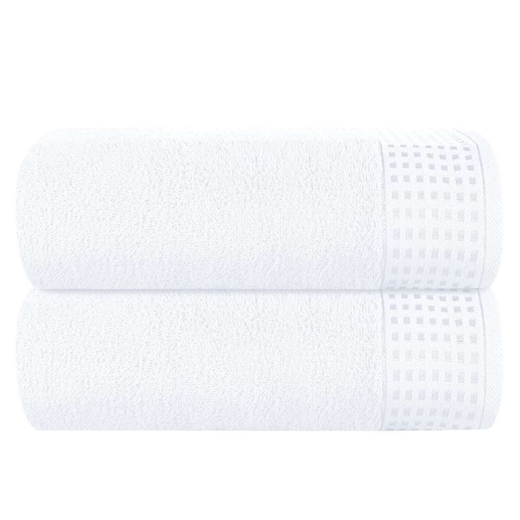 GLAMBURG 100% Cotton 2 Pack Oversized Bath Towel Set 28x55 Inches, Ultra Soft Highly Absorbant Compact Quickdry & Lightweight Large Bath Towels, Ideal for Gym Travel Camp Pool - Black