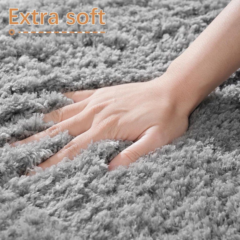 LOCHAS Bathroom Rug Runner 24x60 Inch, Bath Rugs Non Slip, Grey