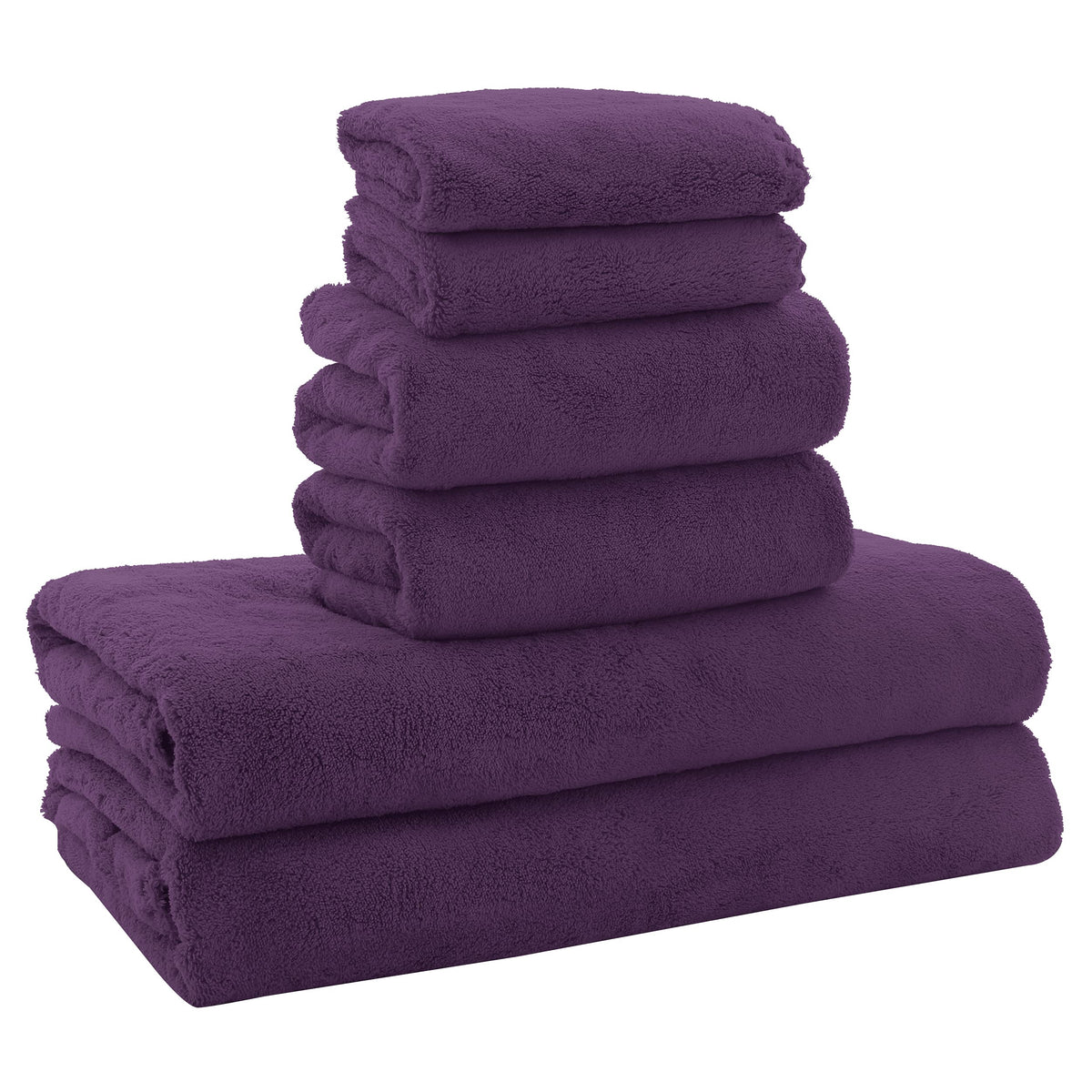 MOONQUEEN Ultra Soft Towel Set - Quick Drying - 2 Bath Towels 2 Hand Towels 2 Washcloths - Microfiber Coral Velvet Highly Absorbent Towel for Fitness, Bathroom, Sports, Yoga, Travel (Pink, 6 Pcs)