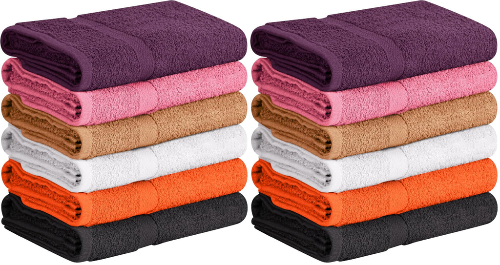 Towel and Linen Mart 100% Cotton 6 Pack Bath Towel Set, Quick Dry, Super Absorbent, Light Weight, Soft, (27 x 54 Pack of 6) Beige, White, Grey, Sky Blue, SAGE Green, Navy