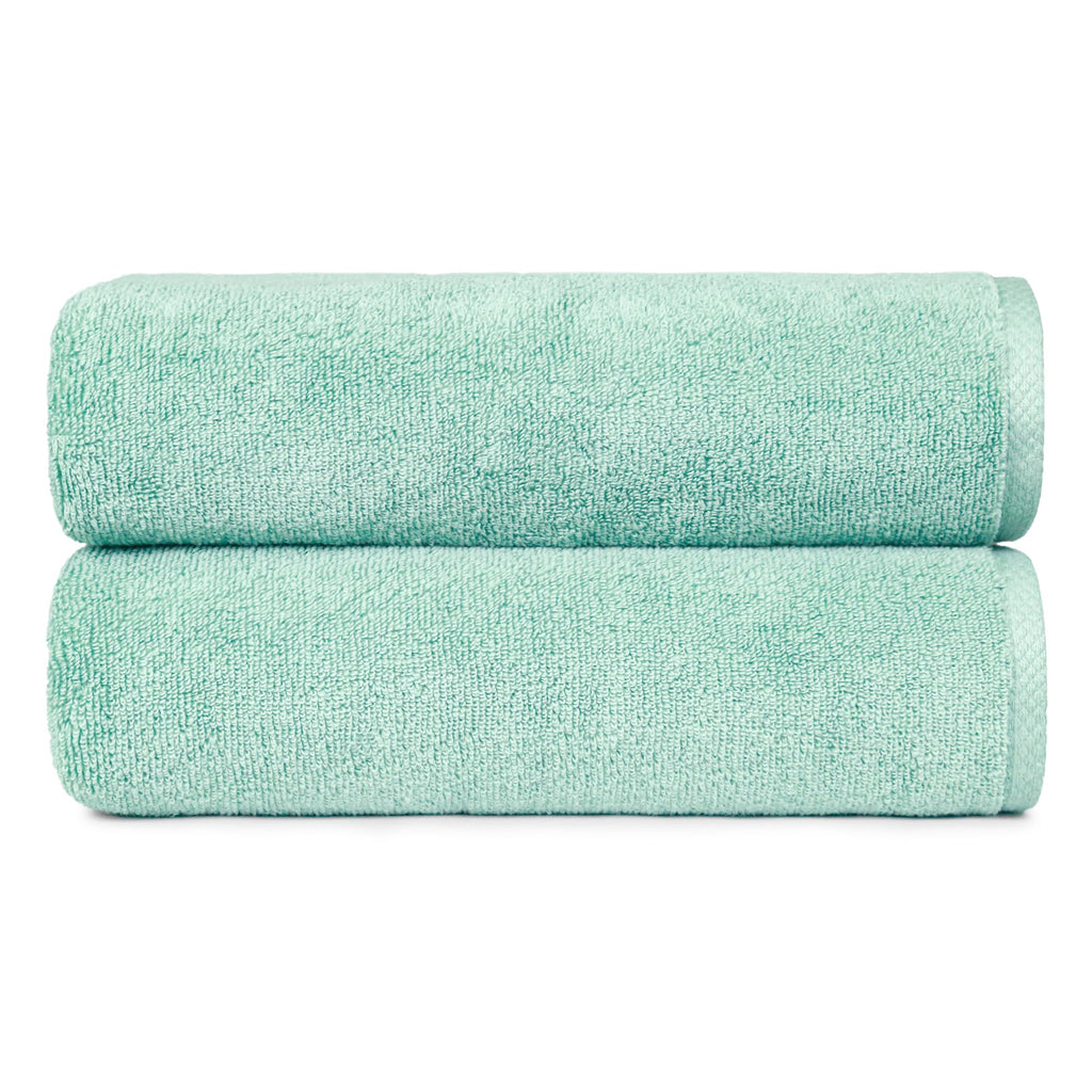 Amazon Basics Lightweight Quick-Dry Hand Towels, 100% Cotton, 28" x 16", Seafoam Green, 8-Pack