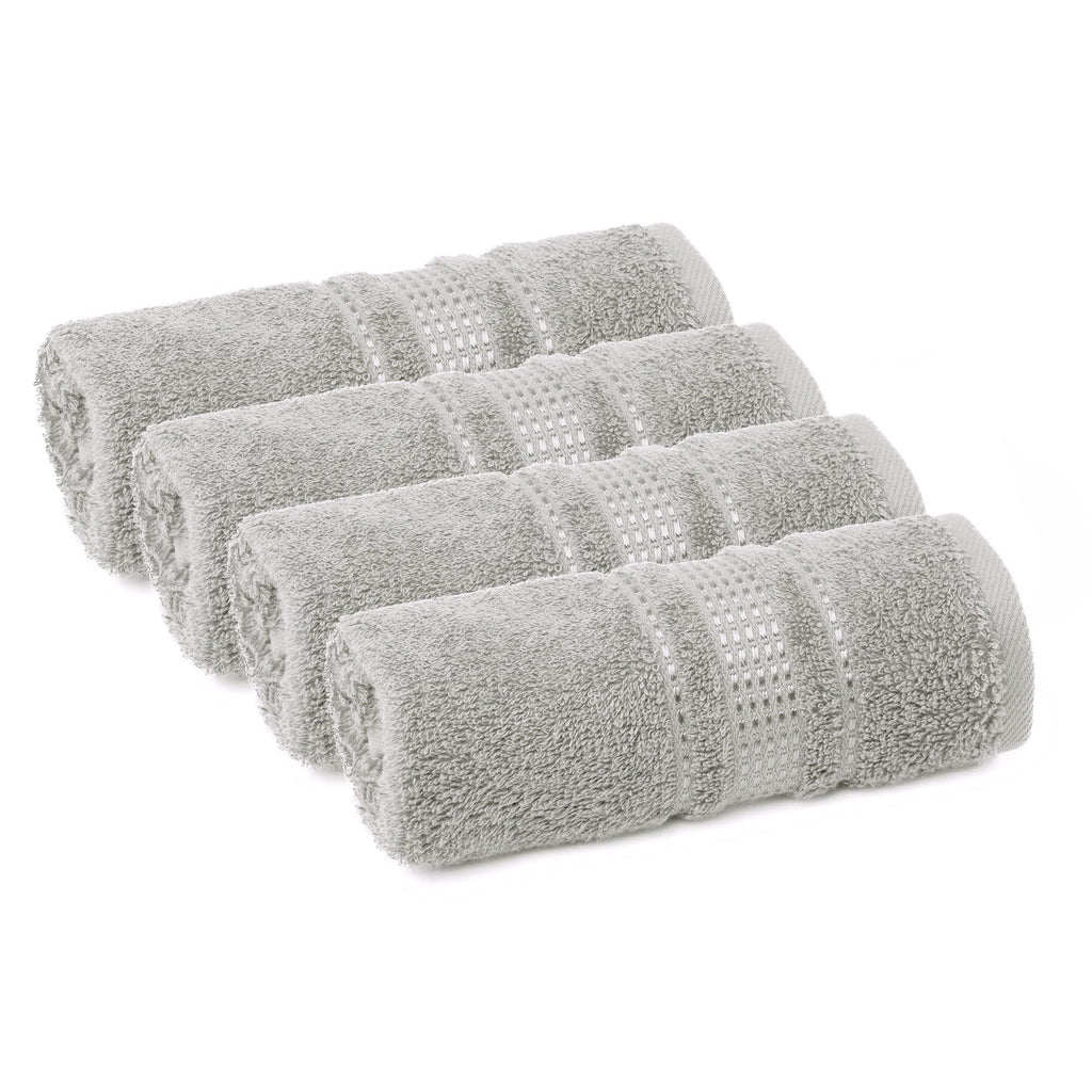 Melissa Linen Fingertip Towels 4 Pack, Aqua Green (Light Teal/Seafoam), 100% Turkish Cotton, Small Hand Towels for Face and Guest Bathroom, 12 x 18 in, Soft, Absorbent, Quick Dry, 550 GSM