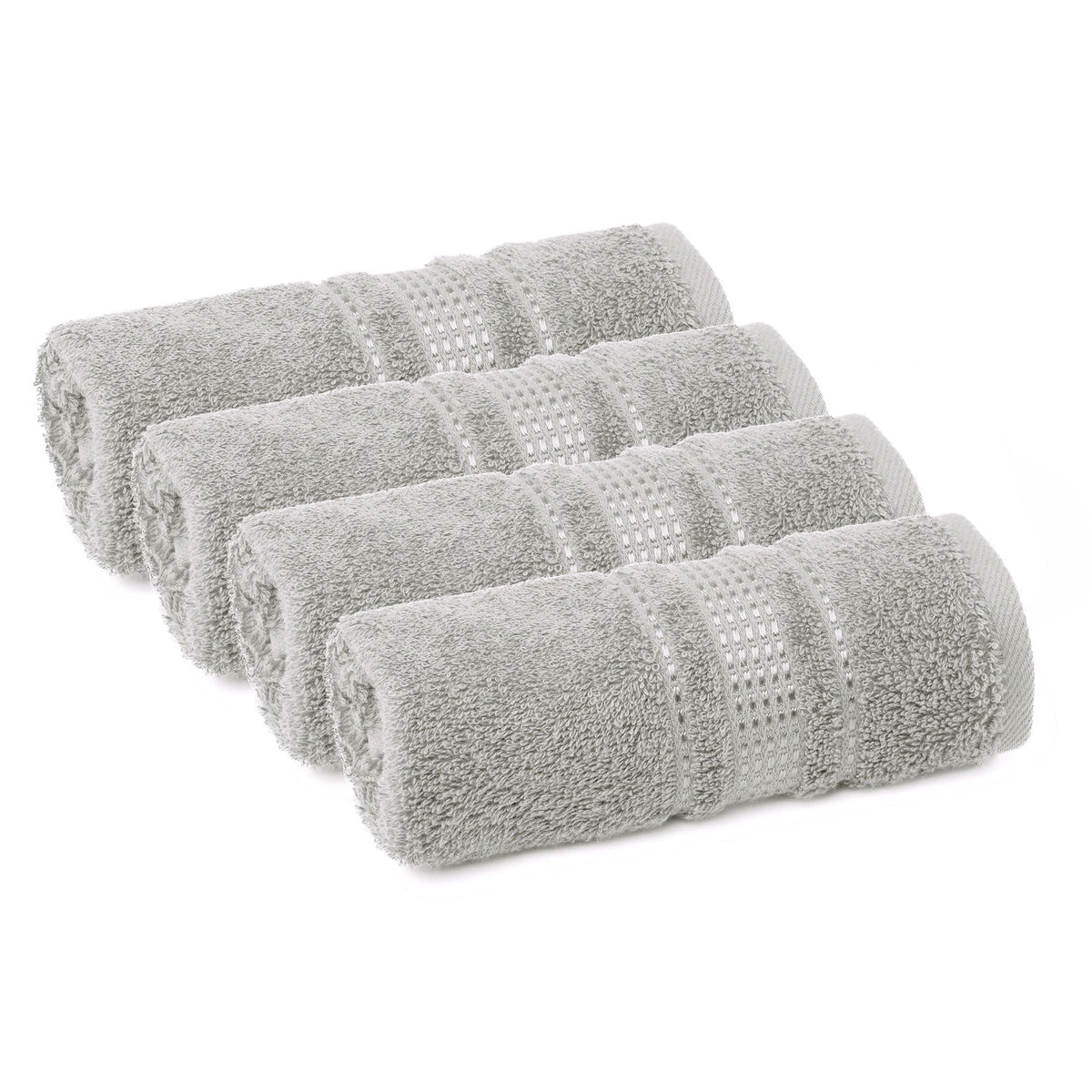 Melissa Linen Fingertip Towels 4 Pack, Aqua Green (Light Teal/Seafoam), 100% Turkish Cotton, Small Hand Towels for Face and Guest Bathroom, 12 x 18 in, Soft, Absorbent, Quick Dry, 550 GSM