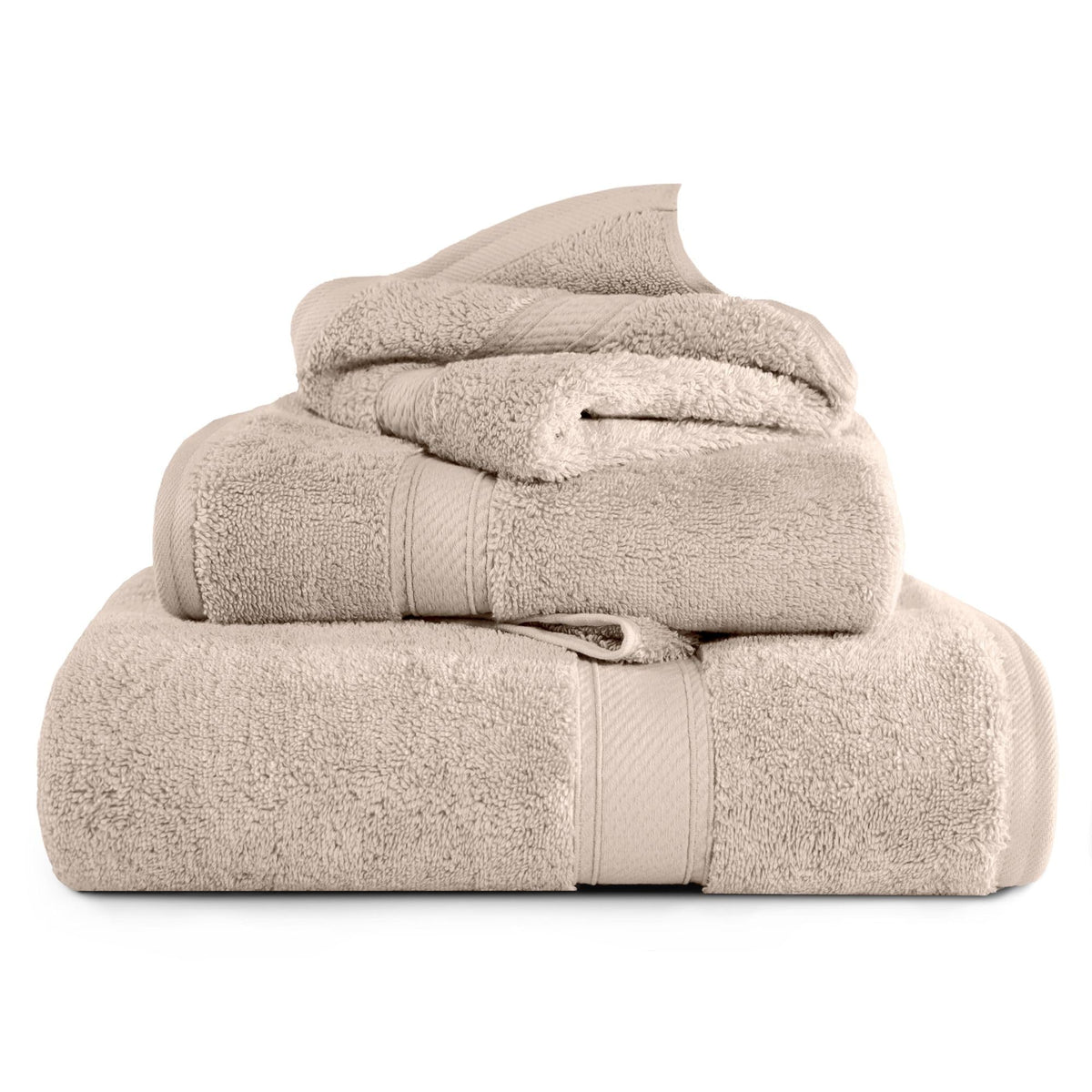 SUPERIOR Egyptian Cotton Plush & Absorbent, Hand Towel Set of 4, Cream