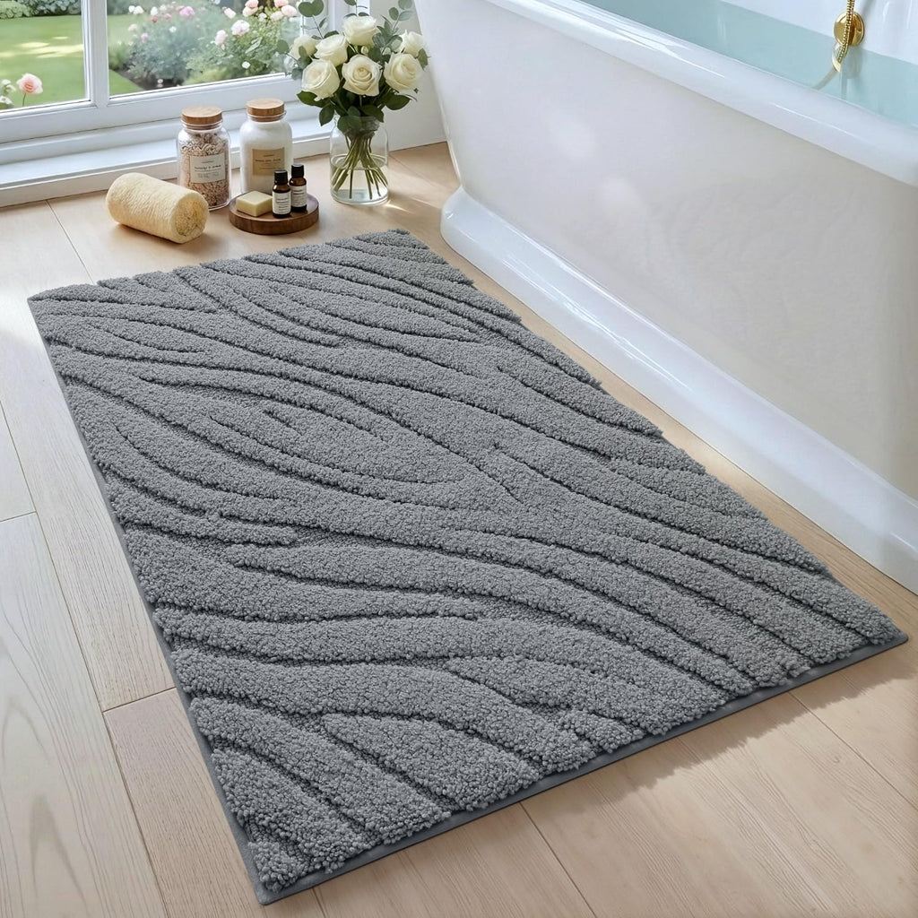 DEXI Bathroom Rugs Non Slip Washable, 36x24 Quick Dry Bath Mat, White