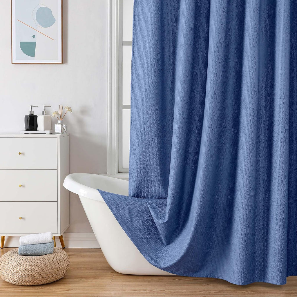 OVZME Berry Cute Shower Curtain, Embossed Textured Fabric Shower Curtain for Bathroom - Soft Cloth & Hotel Spa Luxury, Water Repellent, Machine Washable Shower Curtain, 72X72, Lemon Yellow