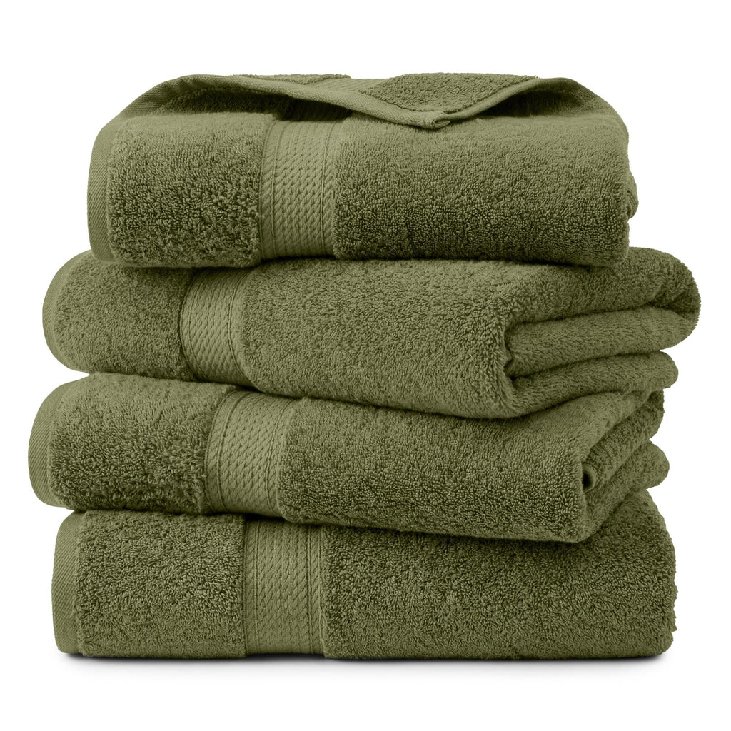 SUPERIOR Egyptian Cotton Plush & Absorbent, Hand Towel Set of 4, Cream