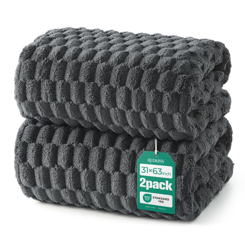 REDKISS 4 Pack Microfiber Bath Towels, Quick Dry, Super Soft, 27"x55"