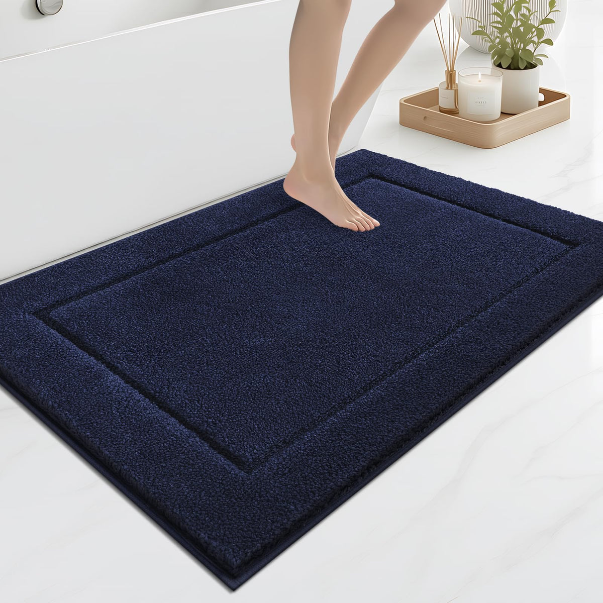 anllugs Bathroom Rugs, Non-Slip Bath Runner Rugs, 30" x 84", Beige