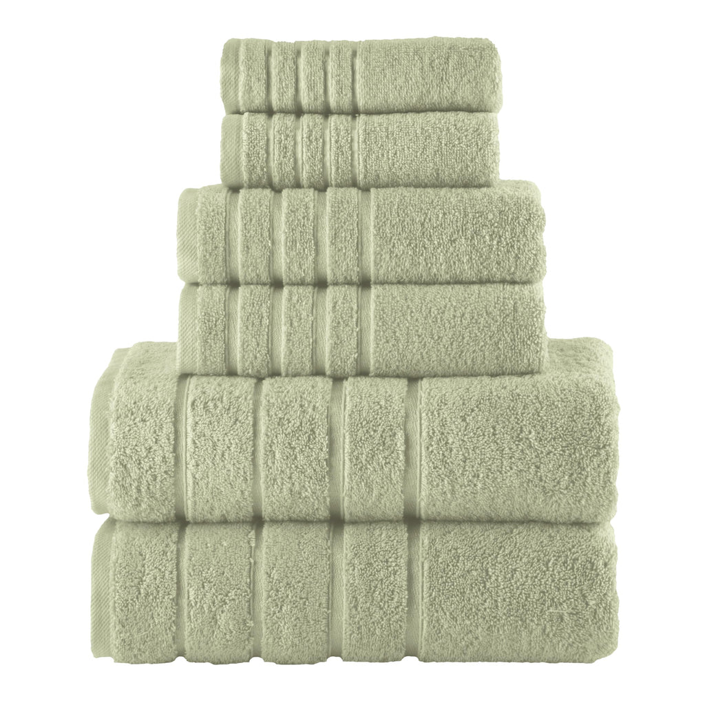 Elegant Comfort 4 Lines Viscose Stripe 6-Piece Premium Towel Set - 100% Turkish Cotton High Absorbent Luxury Bathroom Towels – Includes 2 Washcloths, 2 Hand Towels and 2 Bath Towels Set, Gold