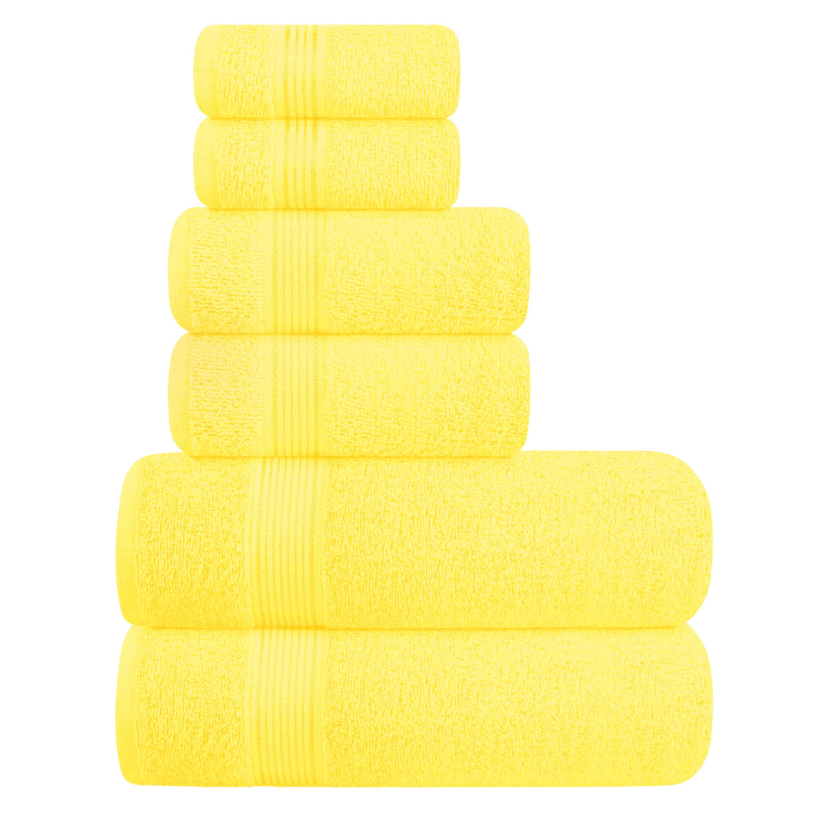 Belizzi Home Ultra Soft 6 Pack Cotton Towel Set, Contains 2 Bath Towels 28x55 inch, 2 Hand Towels 16x24 inch & 2 Wash Coths 12x12 inch, Ideal for Everyday use, Compact & Lightweight - Black
