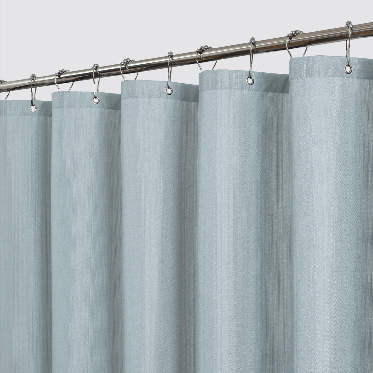 2-in-1 Waterproof Textured Fabric Shower Curtain, 72W x 72L, Cream