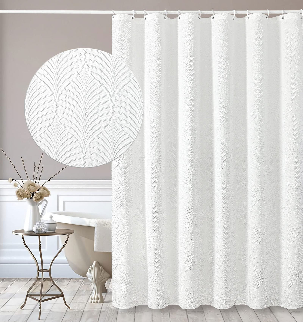 Gibelle Fog Blue Shower Curtain for Bathroom, Farmhouse Bath Curtain 72x72