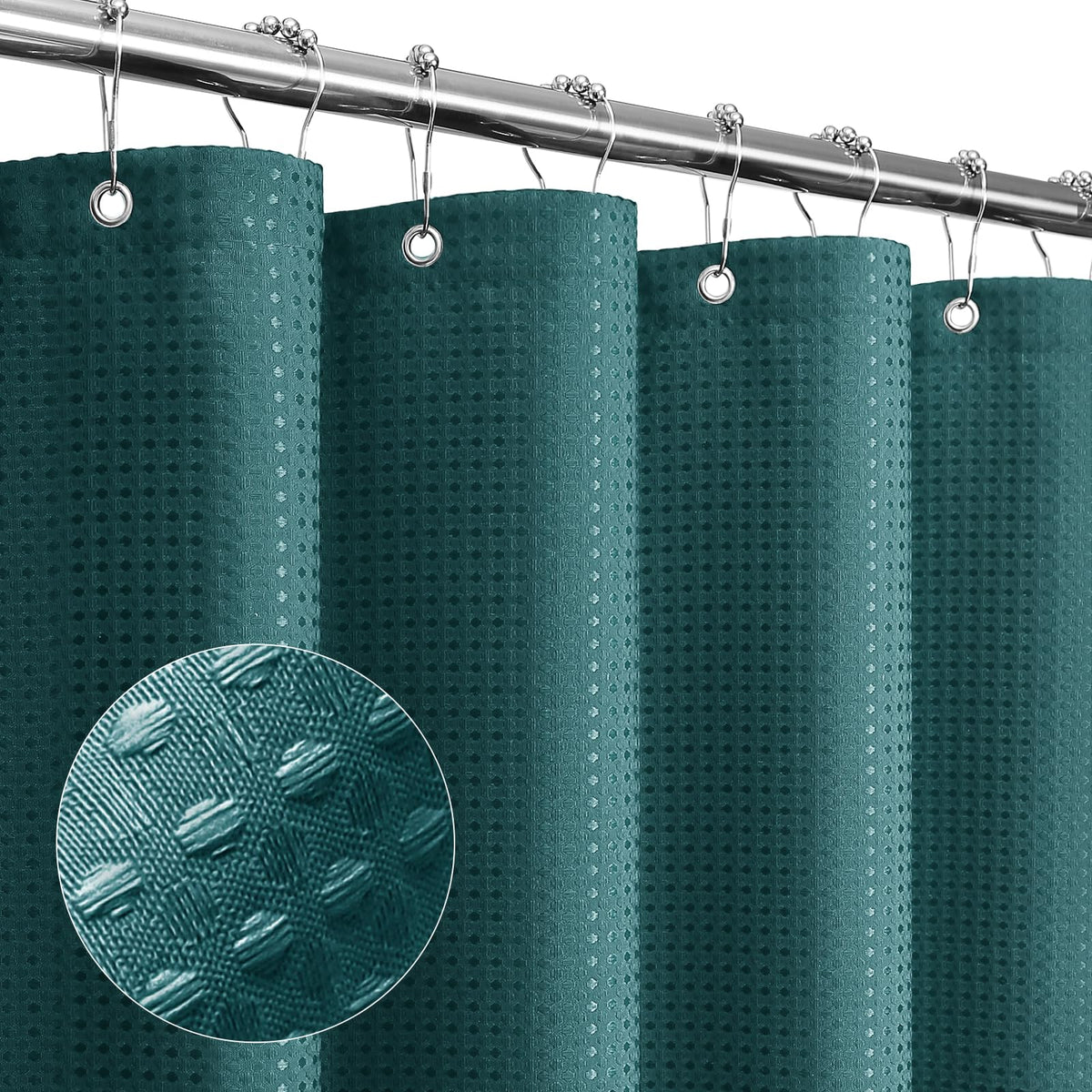 Gibelle Black Cloth-Textured Shower Curtain, Hotel Style, 72x72
