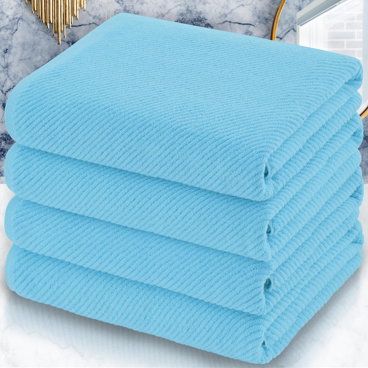 VOOVA & MOVAS Hand Towels for Barthroom, 18x28 in, Soft, Deep Turquoise