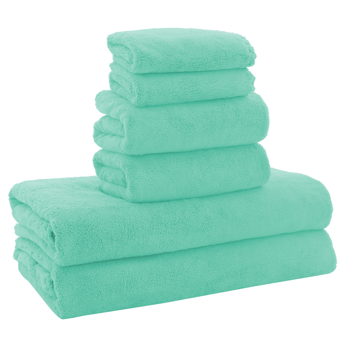 MOONQUEEN Ultra Soft Towel Set - Quick Drying - 2 Bath Towels 2 Hand Towels 2 Washcloths - Microfiber Coral Velvet Highly Absorbent Towel for Fitness, Bathroom, Sports, Yoga, Travel (Pink, 6 Pcs)