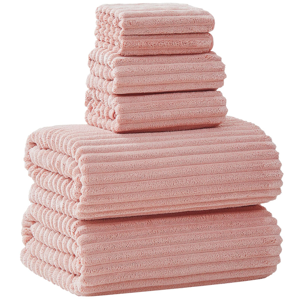 6 PC Bath Towel Set, 40"x80" Oversized Bath Sheets, Olive Green