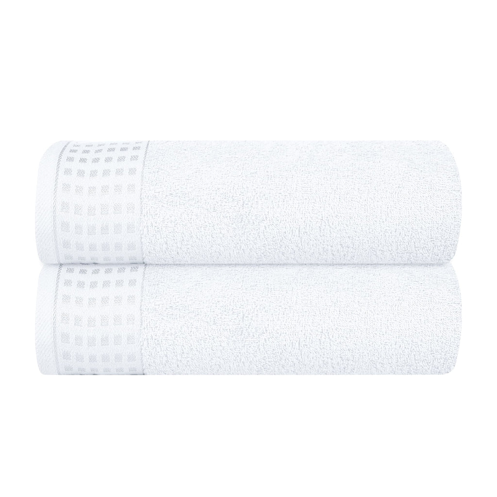 GLAMBURG 100% Cotton 2 Pack Oversized Bath Towel Set 28x55 Inches, Ultra Soft Highly Absorbant Compact Quickdry & Lightweight Large Bath Towels, Ideal for Gym Travel Camp Pool - Black