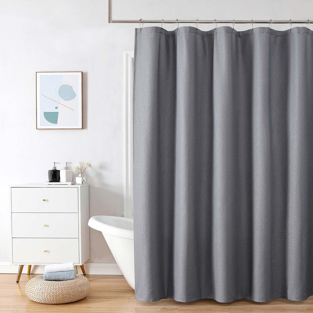 OVZME Berry Cute Shower Curtain, Embossed Textured Fabric Shower Curtain for Bathroom - Soft Cloth & Hotel Spa Luxury, Water Repellent, Machine Washable Shower Curtain, 72X72, Lemon Yellow