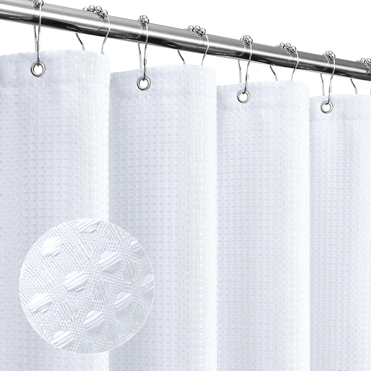 Gibelle Black Cloth-Textured Shower Curtain, Hotel Style, 72x72