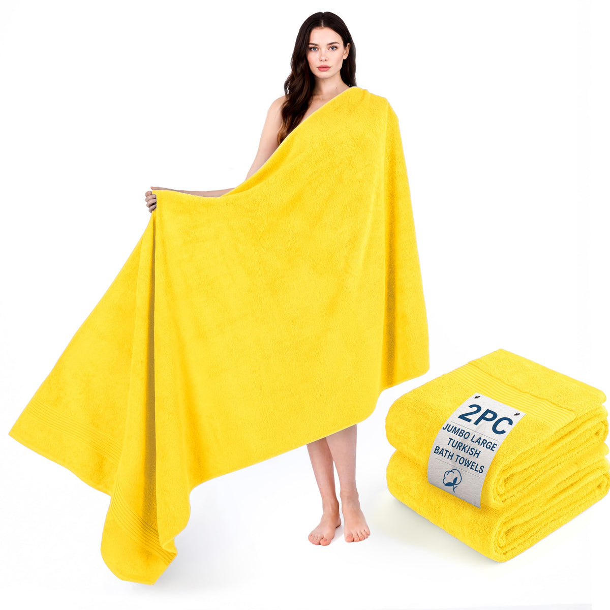 Cotton Paradise 100% Cotton Turkish Towel Set, Soft Absorbent Quick Dry, 6 Piece Towel Set, Navy Blue